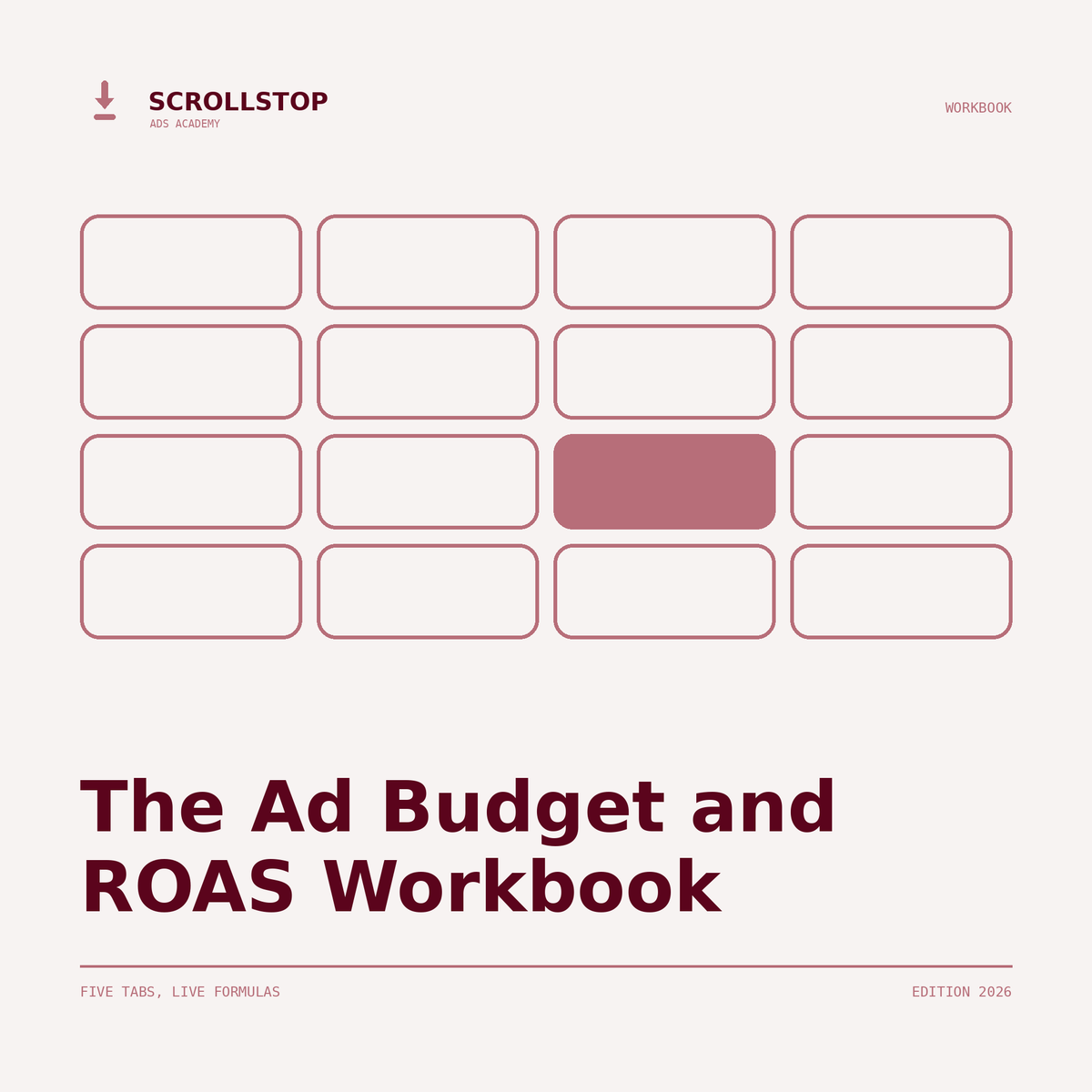 Ad Budget & ROAS Workbook